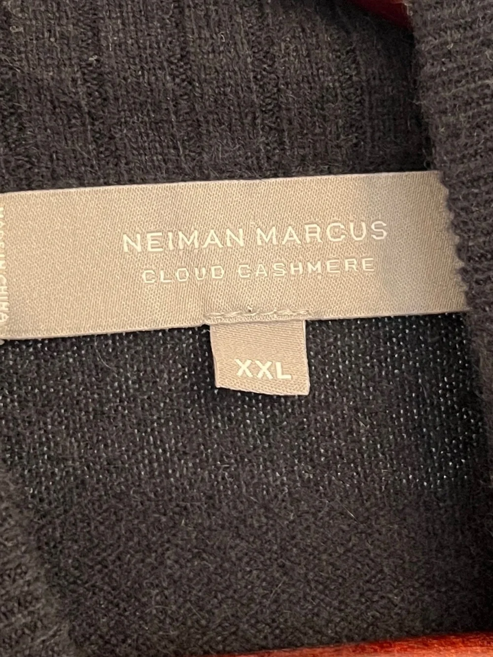 NEIMAN MARCUS Cloud Cashmere Men's Black 100% Cashmere 1/4 Zip Pullover Size XXL